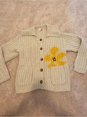 Anthropology- Pilcro Flower Cardigan Sweater